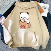 Bubu ir Dudu Hoodie Moteriškos estetinės grafikos Juokingi Kawaii burbulinės arbatos megztiniai Unisex Anime Harajuku Vintage megztiniai megztiniai