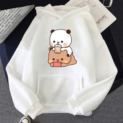 Bubu ir Dudu Hoodie Moteriškos estetinės grafikos Juokingi Kawaii burbulinės arbatos megztiniai Unisex Anime Harajuku Vintage megztiniai megztiniai