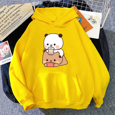 Bubu ir Dudu Hoodie Moteriškos estetinės grafikos Juokingi Kawaii burbulinės arbatos megztiniai Unisex Anime Harajuku Vintage megztiniai megztiniai