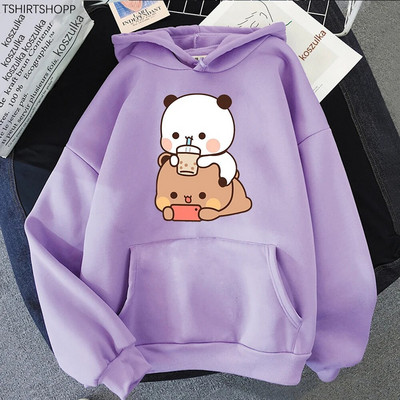 Bubu ir Dudu Hoodie Moteriškos estetinės grafikos Juokingi Kawaii burbulinės arbatos megztiniai Unisex Anime Harajuku Vintage megztiniai megztiniai