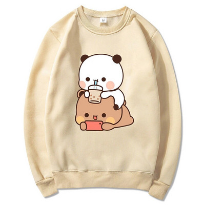 Bubu ir Dudu Hoodie Moteriškos estetinės grafikos Juokingi Kawaii burbulinės arbatos megztiniai Unisex Anime Harajuku Vintage megztiniai megztiniai