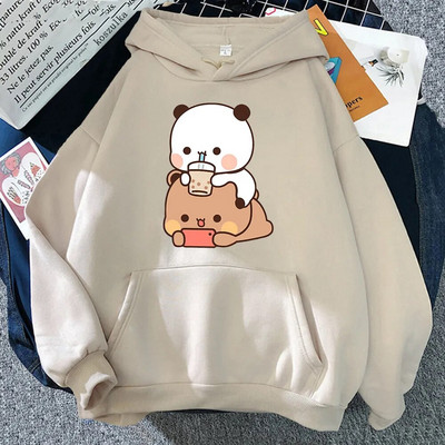 Bubu ir Dudu Hoodie Moteriškos estetinės grafikos Juokingi Kawaii burbulinės arbatos megztiniai Unisex Anime Harajuku Vintage megztiniai megztiniai