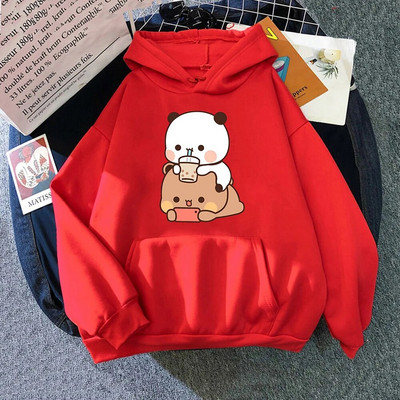 Bubu ir Dudu Hoodie Moteriškos estetinės grafikos Juokingi Kawaii burbulinės arbatos megztiniai Unisex Anime Harajuku Vintage megztiniai megztiniai