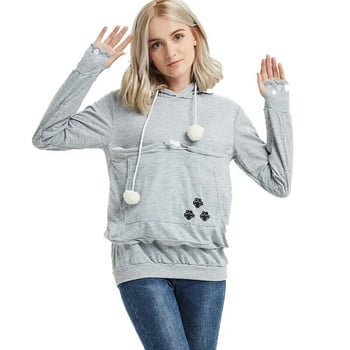 Φούτερ Cat Lovers Hoodie Kangaroo Dog Pet Paw Dropshipping Πουλόβερ θήκη αγκαλιάς Φούτερ με τσέπη Animal Ear Hooded Plus