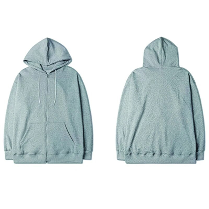 Lielizmēra Sieviešu kapuces ar rāvējslēdzēju Vienkārša korejiešu modes Vienkārša džempera kabatas liela izmēra 5xl Poleron Baggy, cieta kapuces aukliņa