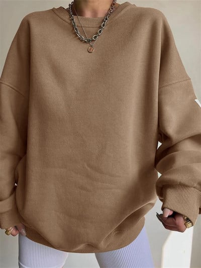 Puloru ülisuured pullovertopid naistele sügistalv vabaaja tänavarõivad, kirjad, pikkade varrukatega kampsunid, lahtised topid