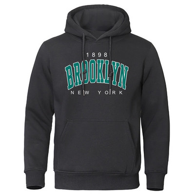 1898. g. Brooklyn New York Printed Mens Hoody Creativity Crewneck Apģērbi Modes Lielizmēra džemperis Fashio Crewneck Hoodie Vīriešu