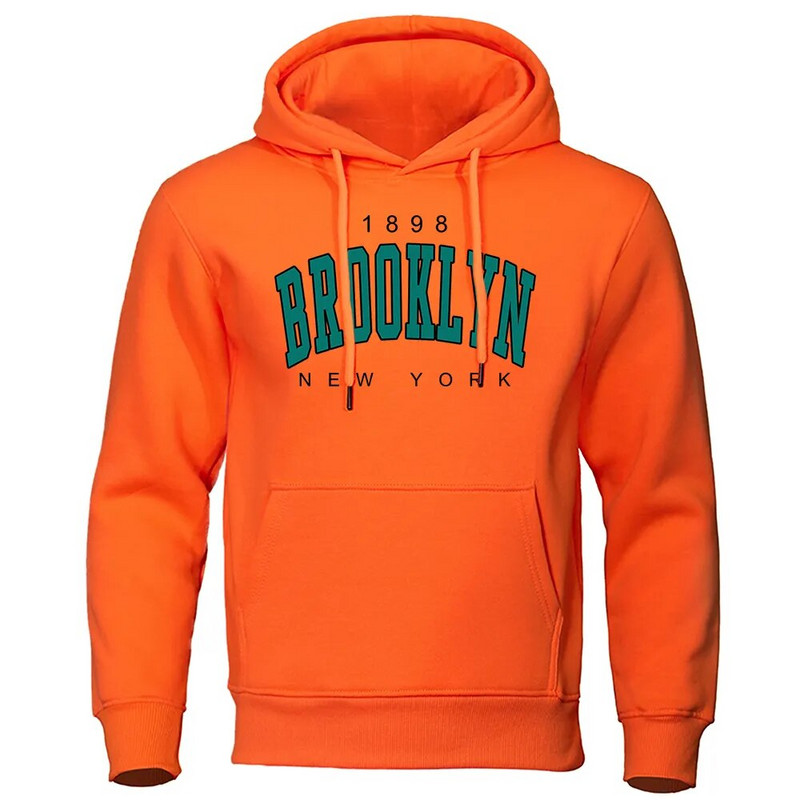 1898. g. Brooklyn New York Printed Mens Hoody Creativity Crewneck Apģērbi Modes Lielizmēra džemperis Fashio Crewneck Hoodie Vīriešu