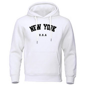 NEW YORK Letter USA City Print Hoody Muška modna ležerna majica s kapuljačom dugih rukava i kapuljačom, labava prevelika majica s kapuljačom, ulična majica s kapuljačom