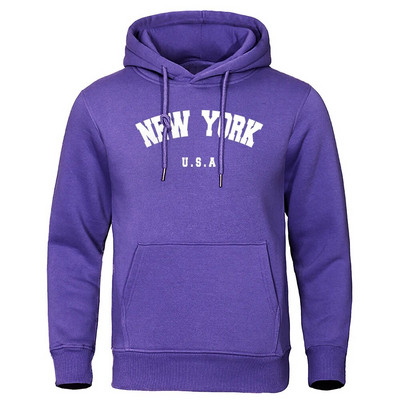 NEW YORK Letter USA City Print Hoody Muška modna ležerna majica s kapuljačom dugih rukava i kapuljačom, labava prevelika majica s kapuljačom, ulična majica s kapuljačom