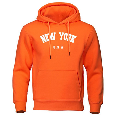 NEW YORK Letter USA City Print Hoody Muška modna ležerna majica s kapuljačom dugih rukava i kapuljačom, labava prevelika majica s kapuljačom, ulična majica s kapuljačom