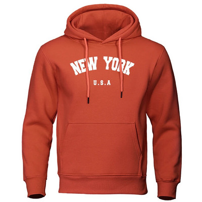 NEW YORK Letter USA City Print Hoody Muška modna ležerna majica s kapuljačom dugih rukava i kapuljačom, labava prevelika majica s kapuljačom, ulična majica s kapuljačom