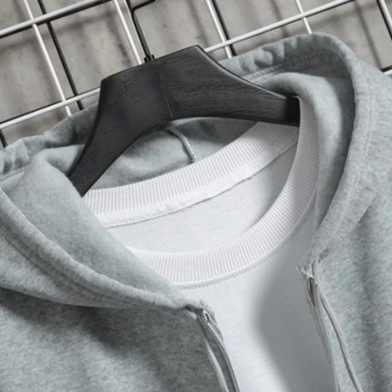 Vīriešu džemperis ar kapuci ziemas mētelis ar rāvējslēdzēju termokrekla cepure ar vairākām kabatām lielizmēra brīvi pieguļoša, moderna daudzpusīga