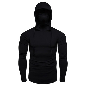 2023 нов мъжки едноцветен черен сив суичър с качулка с дълъг ръкав и качулка за мъже Спорт Фитнес Фитнес Бягане Ежедневни пуловери