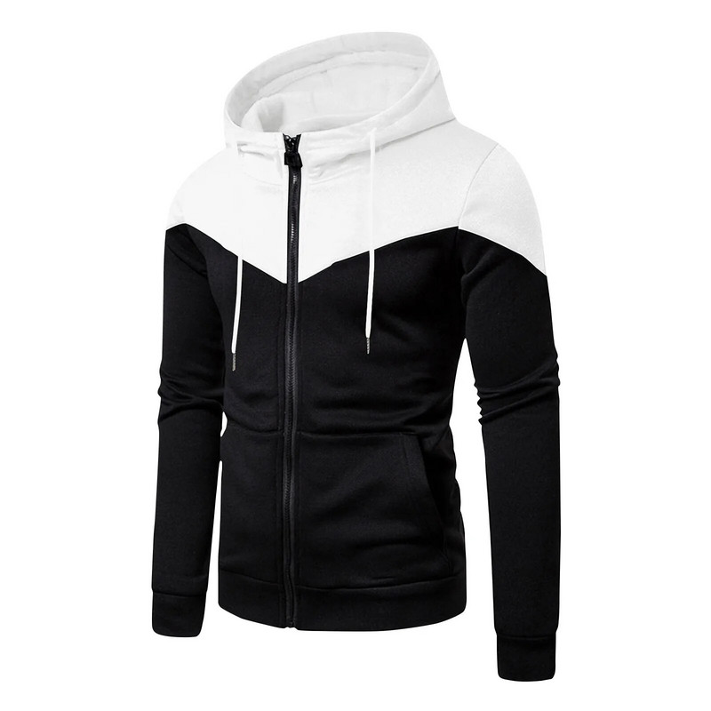 2023 vadonatúj férfi pulóverek pulóverek cipzáras kapucnis dzseki férfi pulóver kapucnis Kontraszt színű kapucnis pulóver férfiaknak