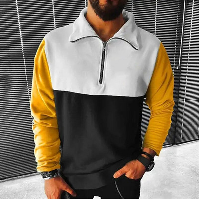 Retro vīriešu kapuces ar džemperi Ikdienas džemperis ar garām piedurknēm 3d modes kapuces Retro modes lielizmēra kapuci ar rāvējslēdzēju vīriešiem Topi