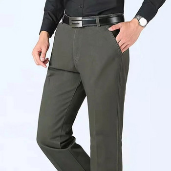 Καλοκαιρινό λεπτό φθινοπωρινό χοντρό 100% βαμβακερό ίσιο κοστούμι Παντελόνι Ανδρικό φαρδύ παντελόνι Επαγγελματικό μασίφ γκρι χακί casual επώνυμα ρούχα