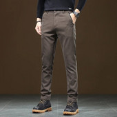 2023 m. rudenį / žiemą populiarios laisvalaikio kelnės Vyriškos minkštos ir patogios universalios, plonos tiesios kelnės, elastinės kelnės