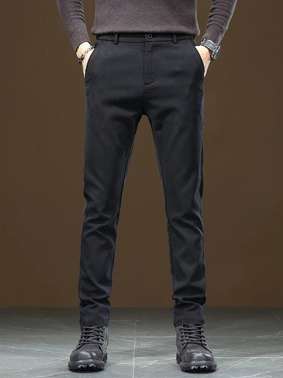 2023 m. rudenį / žiemą populiarios laisvalaikio kelnės Vyriškos minkštos ir patogios universalios, plonos tiesios kelnės, elastinės kelnės