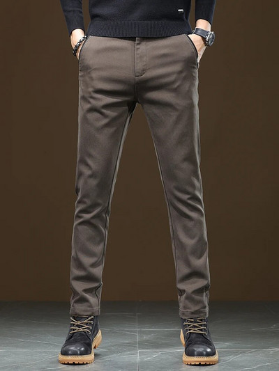 2023 m. rudenį / žiemą populiarios laisvalaikio kelnės Vyriškos minkštos ir patogios universalios, plonos tiesios kelnės, elastinės kelnės