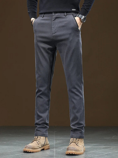 2023 m. rudenį / žiemą populiarios laisvalaikio kelnės Vyriškos minkštos ir patogios universalios, plonos tiesios kelnės, elastinės kelnės