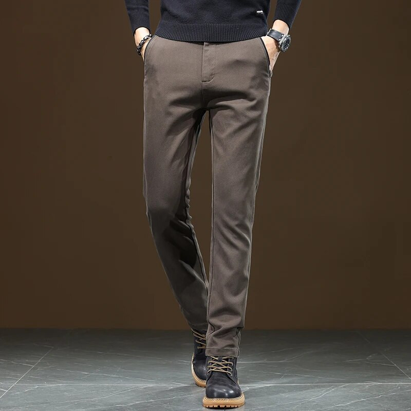 2023 m. rudenį / žiemą populiarios laisvalaikio kelnės Vyriškos minkštos ir patogios universalios, plonos tiesios kelnės, elastinės kelnės