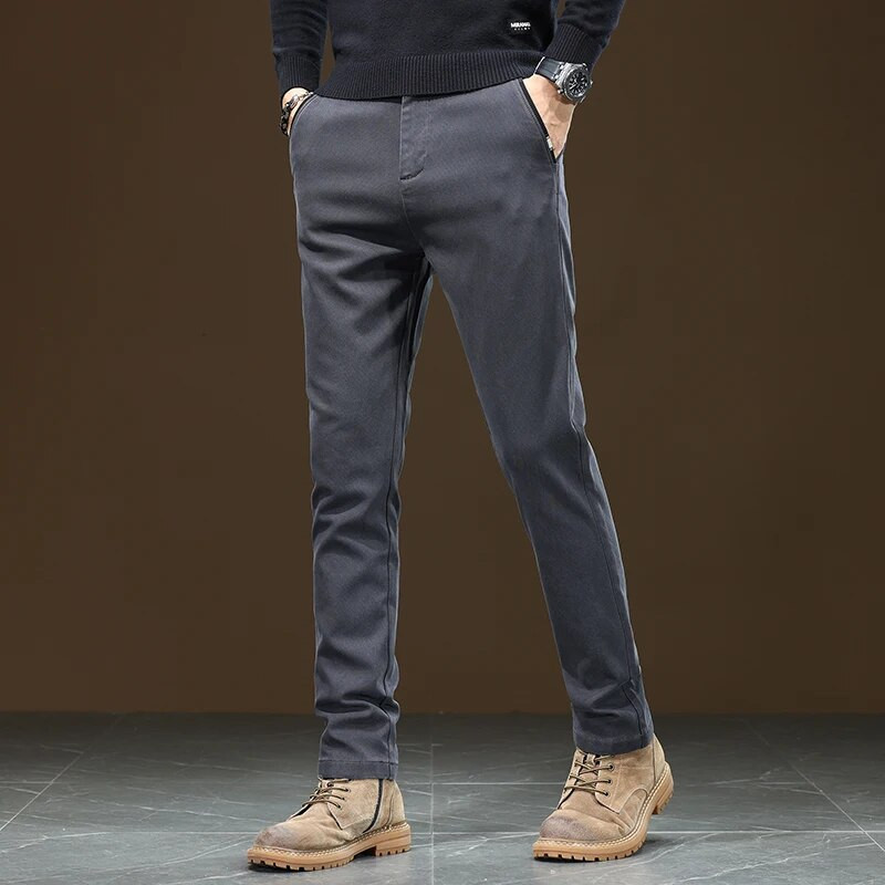 2023 m. rudenį / žiemą populiarios laisvalaikio kelnės Vyriškos minkštos ir patogios universalios, plonos tiesios kelnės, elastinės kelnės