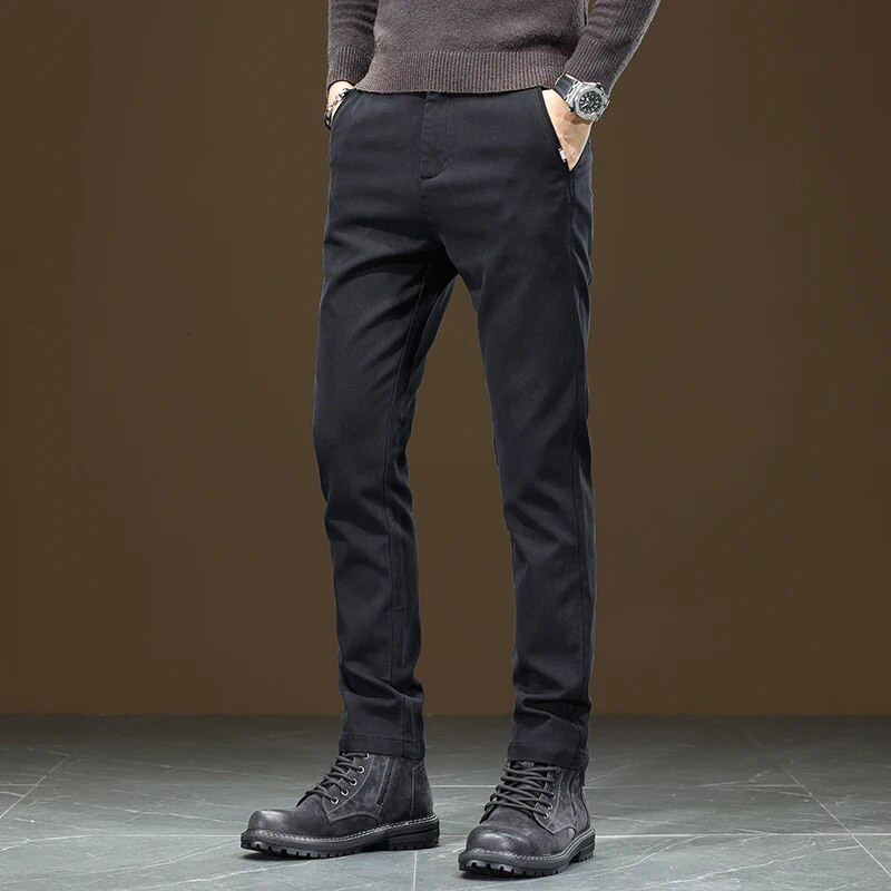 2023 m. rudenį / žiemą populiarios laisvalaikio kelnės Vyriškos minkštos ir patogios universalios, plonos tiesios kelnės, elastinės kelnės