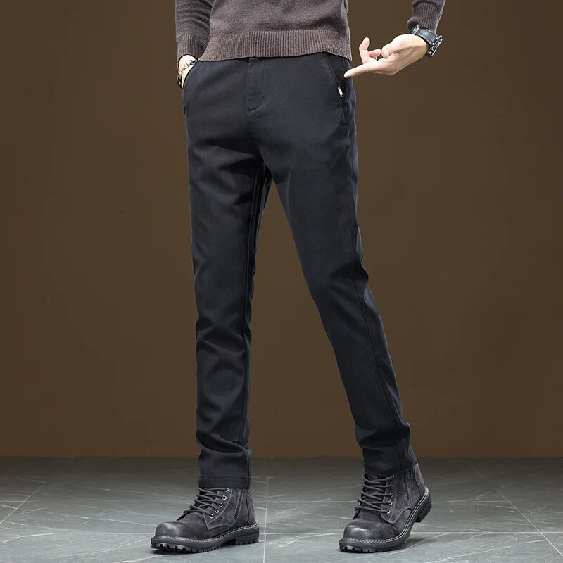 2023 m. rudenį / žiemą populiarios laisvalaikio kelnės Vyriškos minkštos ir patogios universalios, plonos tiesios kelnės, elastinės kelnės