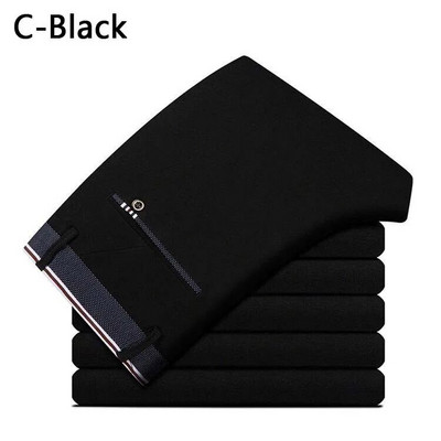 Vyrų pavasario rudens mada Verslo laisvalaikio ilgos kelnės kostiuminės kelnės Vyriškos elastinės tiesios oficialios kelnės plius didelis dydis 28-40