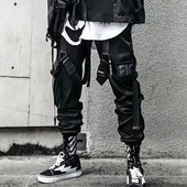 Joggers Cargo Kelnės vyrams Laisvalaikio Hip Hop Hit Color Pocket Vyriškos Kelnės Sportinės Gatvės Aprangos Juostelės Techwear Kelnės