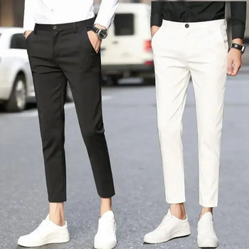 Ανδρικά ρούχα ίσια Επαγγελματικά Casual Fashion Simplicity Μονόχρωμες τσέπες με φερμουάρ με φερμουάρ Παντελόνι με ιδιοσυγκρασία γραφείου