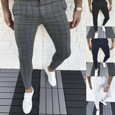 Мъжки панталони Cargo Pantalones Панталони Slim Fit Прави крачоли Панталони Модни ежедневни спортни панталони Streetwear Мъжки панталони тип молив за бизнес