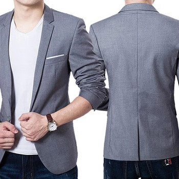 Ανδρικά Blazers Slim Φθινοπωρινό κοστούμι Blazer Business Formal Party Ανδρικό κοστούμι με ένα κουμπί Πέτο Casual μακρυμάνικο τσέπες Top Plus Size