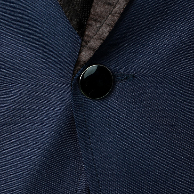 Vīriešu žakete Dekoratīvs krūšu kabata Kontrasts Krāsa Satīna Apkakle Cēlonis Svinīgs Ikdienas Kāzas Vīriešu žakete ar garām piedurknēm ar vienu pogu