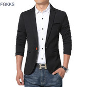 FGKKS New Arrival luxus férfi blézer új őszi divat márka Slim Fit férfi öltöny Terno Masculino blézer férfi