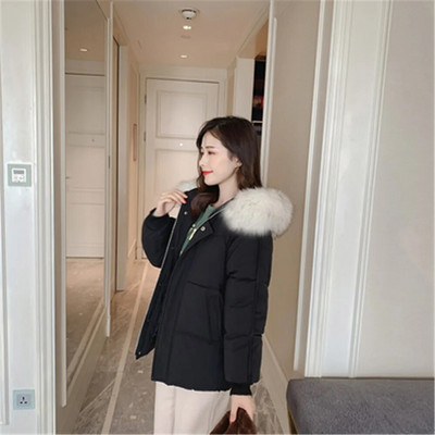 2023 New Parkas Sieviešu jakas Ziemas jaka Sieviešu mākslīgās kažokādas apkakle ar kapuci, bieza, silta, brīva kokvilnas mēteļi sniega virsdrēbes