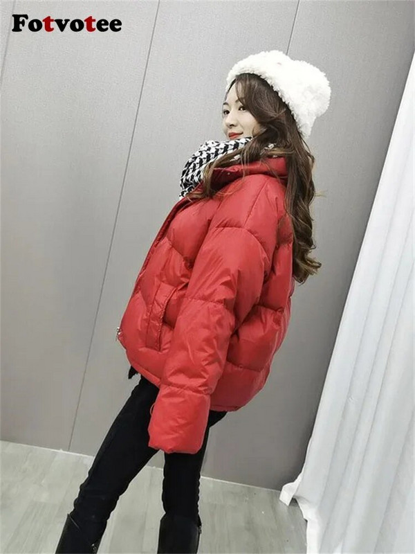 Fotvotee ziemas jaka sievietēm, 2023. gada stingra apkakle, biezi silti mēteļi, retro stila ielas apģērbi, lielizmēra virsdrēbes, neformālas, elegantas parkas