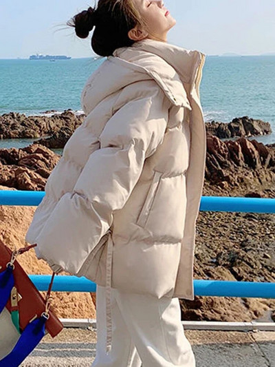 Fotvotee Ziemas jaka Sieviešu Parkas 2023 Korejiešu modes puffer Streetwear Virsdrēbes Ikdienišķa eleganta bieza, silti, liela izmēra mēteļi