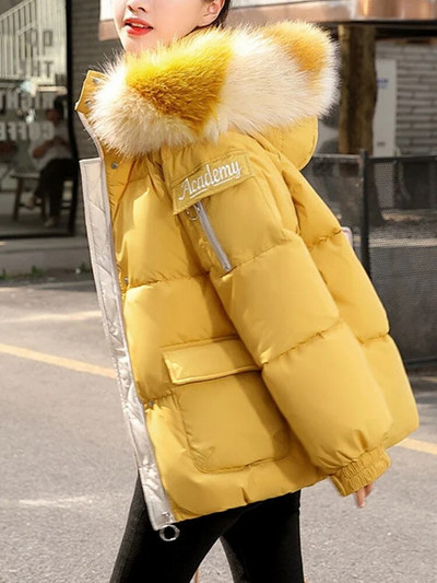 Fotvotee Χειμερινό παλτό Γυναικεία με κουκούλα Κορεάτικη μόδα Παχύ Ζεστά Παλτό Κομψό Puffer Jacket Vintage Streetwear Ρούχα