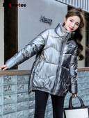 Fotvotee Χειμερινά Ρούχα Γυναικεία Παρκά Στάντ Γιακά Φερμουάρ κάτω Μπουφάν Κορεάτικη μόδα Casual Streetwear Κομψά παλτό υπερμεγέθη