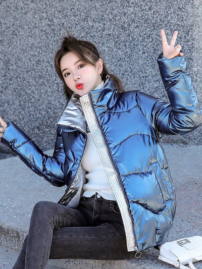 Fotvotee Χειμερινά Ρούχα Γυναικεία Παρκά Στάντ Γιακά Φερμουάρ κάτω Μπουφάν Κορεάτικη μόδα Casual Streetwear Κομψά παλτό υπερμεγέθη