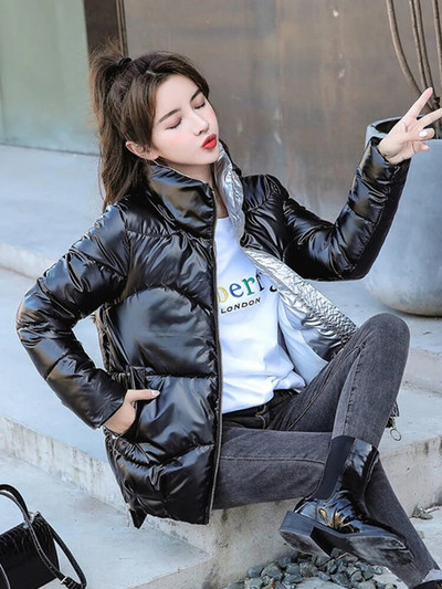 Fotvotee Χειμερινά Ρούχα Γυναικεία Παρκά Στάντ Γιακά Φερμουάρ κάτω Μπουφάν Κορεάτικη μόδα Casual Streetwear Κομψά παλτό υπερμεγέθη