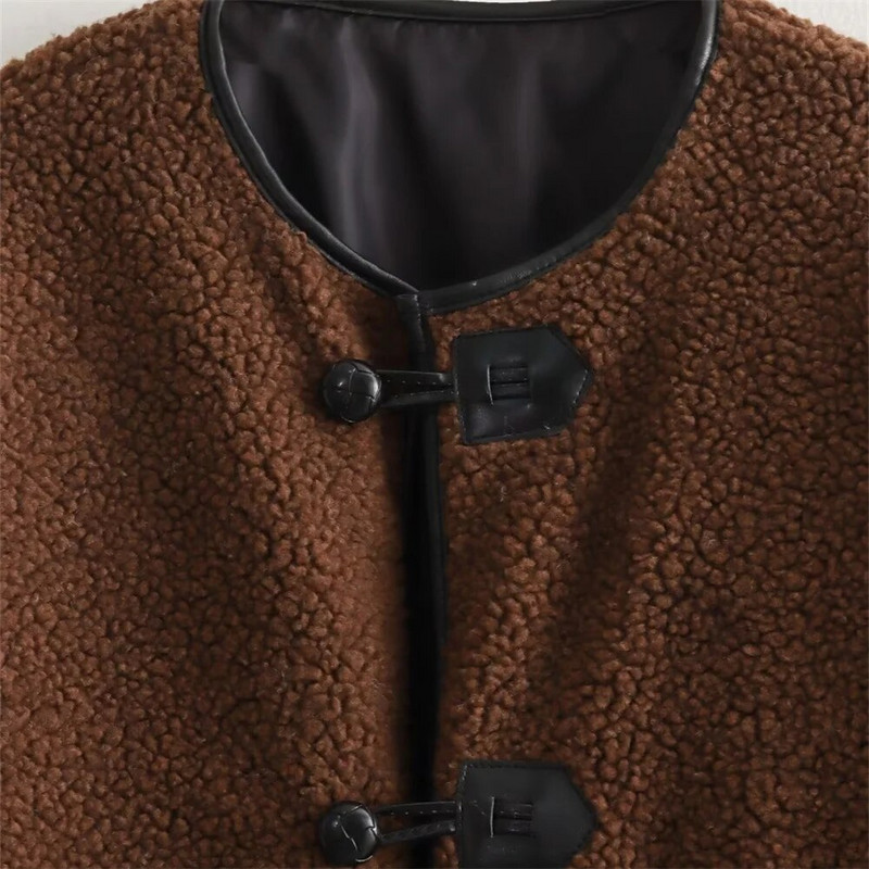 UNIZERA2023 Χειμερινό Νέο Γυναικείο Casual Χαλαρό Γούνινο παλτό με στρογγυλή λαιμόκοψη μακρυμάνικο πολυχρηστικό παλτό