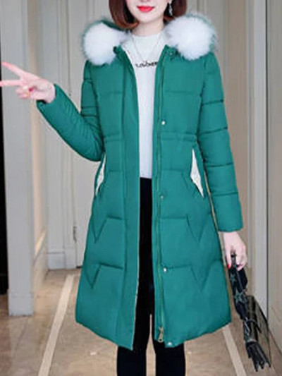 Fotvotee ziemas jaka sieviešu mēteļi ar kapuci, gara pufera jaka bieza silta parka vintage Streetwear virsdrēbes Elegants mētelis