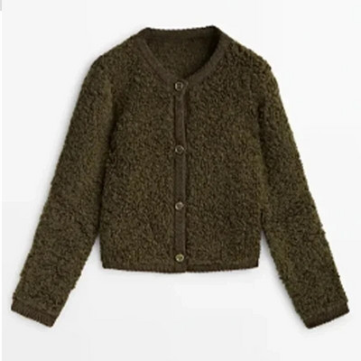 Ėrienos vilnos moteriškas paltas O formos iškirpte ilgomis rankovėmis, viena krūtine moteriška trumpa striukė 2023 m. rudens žiemos mados strert laisvi moteriški viršutiniai drabužiai