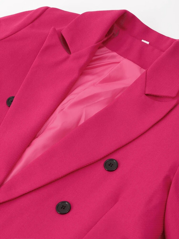 Sieviešu rožu sarkana divrindu garie mēteļi atloks ar garām piedurknēm modes sieviešu mēteļi rudens ziema elegants biroja sieviešu apģērbs