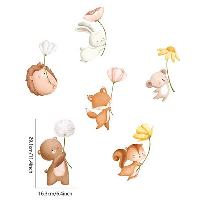 Jauka multfilma dzīvnieks lauva lapsa trusis balons bērnudārza sienas uzlīmes bērnu istabām bērnu istabas dekori sienu uzlīmes tapetes