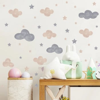 Cloud Stars Подвижни стикери за стена за декор на детска стая Art Nursery Baby Bedroom PVC Decals Самозалепващи се плакати Направи си сам Стенопис за дома