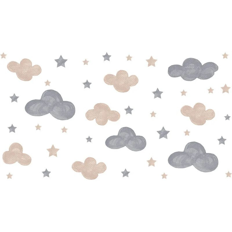 Cloud Stars noņemamas sienas uzlīmes bērnu istabas dekorēšanai Māksla Bērnu istabas Bērnu guļamistabas PVC uzlīmes Pašlīmējošie DIY plakāti Mājas sienas gleznojums